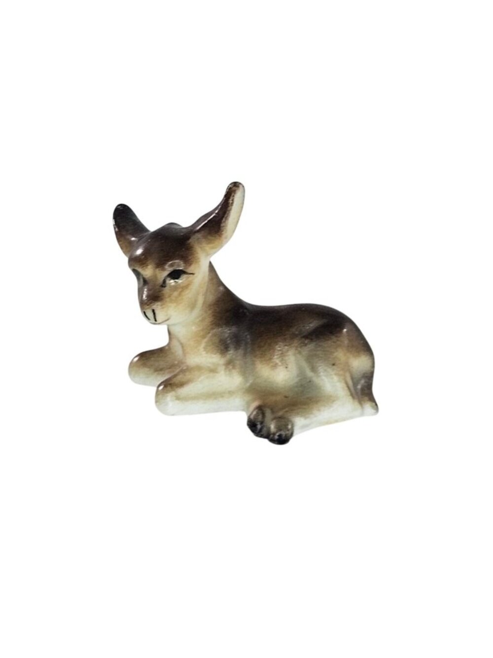 Vintage Bone China Japan Donkey Foal Baby Lying Down Miniature Figurine Tiny